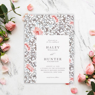 Elegante klassische Vintage botanische Hochzeit Einladung