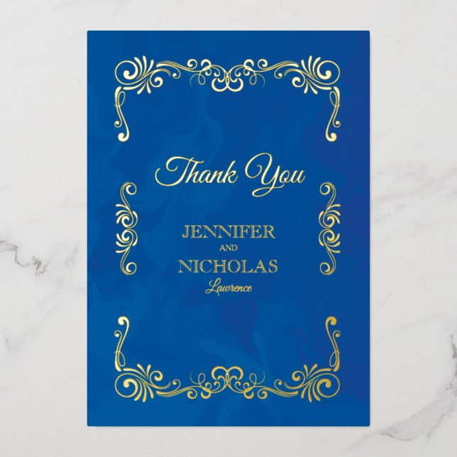 Elegante klassische Vintage feierliche Hochzeit Folieneinladung (Vorderseite)