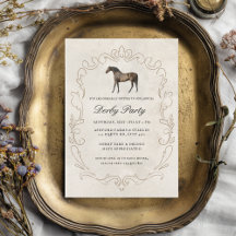Elegante klassische Vintage-Pferderennen-Derbypart