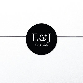 Elegante klassische Vintage-Typografie schwarze Ho Runder Aufkleber