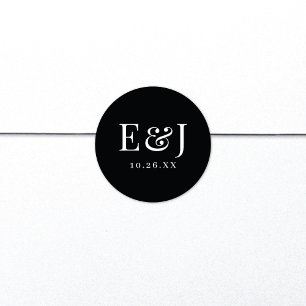 Elegante klassische Vintage-Typografie schwarze Ho Runder Aufkleber