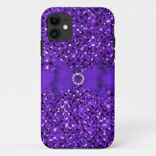 Elegante, klassische, violette silberne Glitter-Op Case-Mate iPhone Hülle