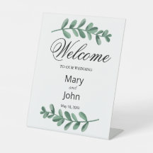 Elegante klassische Wasserfarben Grüne Blätter Hoc