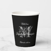 Elegante klassische Wedding Monogram Names Chic Bl
