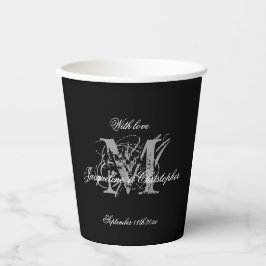 Elegante klassische Wedding Monogram Names Chic Bl Pappbecher
