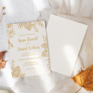 Elegante klassische Weihnachts-Hochzeitseinladung Einladung