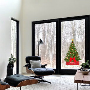 Elegante klassische Weihnachtsbaumdekoration Fensteraufkleber