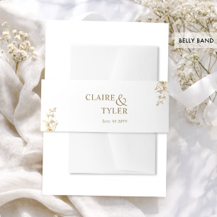 Elegante klassische weiße und goldene Hochzeit Einladungsbanderole