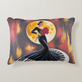 Elegante Klaviermusik Frau Art Design Dekokissen