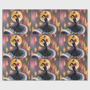 Elegante Klaviermusik Frau Art Design Geschenkpapier