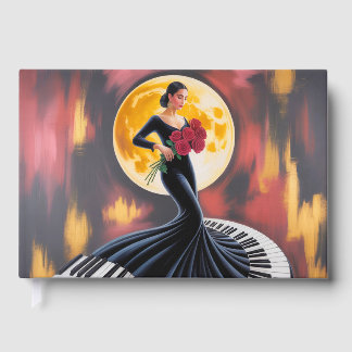 Elegante Klaviermusik Frau Kunst Design Gästebuch