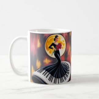 Elegante Klaviermusik Frau Kunst Design Kaffeetasse