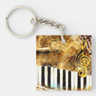 Elegante Klaviermusik und Noten Schlüsselanhänger