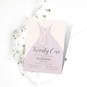 Elegante Kleiderpearls Rosa Blush Chic 21. Geburts Einladung