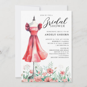 Elegante Kleidillustration mit Brautparty Einladung