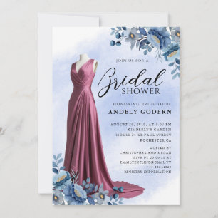 Elegante Kleidillustration mit Brautparty Einladung