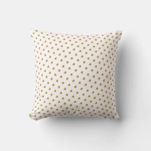 Elegante kleine goldene Tupfen auf Weiß Kissen