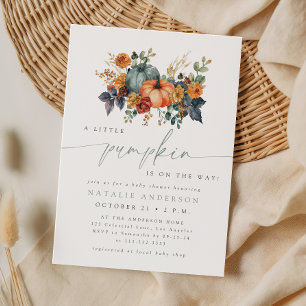 Elegante kleine Kürbis-Herbst-Babyshower Einladung