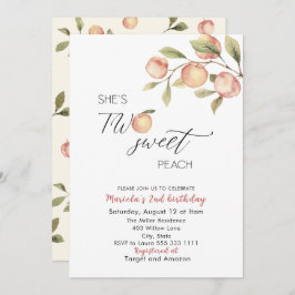 Elegante Kleine Peach Wassercolor Babydusche Einladung