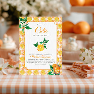 Elegante kleine süße Orange Baby Shower Einladung