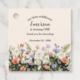 Elegante kleine Wildblume 1. Geburtstagsfeier Geschenkanhänger