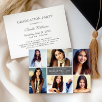 Elegante Kohlefoto-Collage Graduation Party