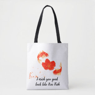 Elegante Koi-Fische und rote Blütenkunst Japanis
