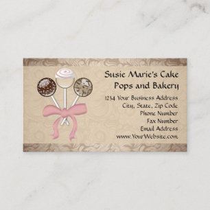 Elegante Koka Damask Pop Bäckerei Visitenkarte