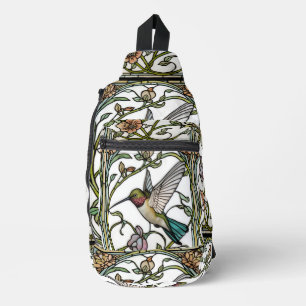 Elegante Kolibri-Kunst botanisch Boho Chic Crossbody Bag