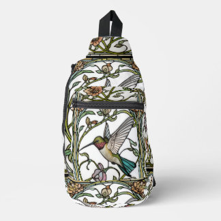Elegante Kolibri-Kunst botanisch Boho Chic Crossbody Bag