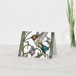 Elegante Kolibri-Kunst botanisch Boho Chic Dankeskarte