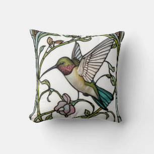 Elegante Kolibri-Kunst botanisch Boho Chic Kissen