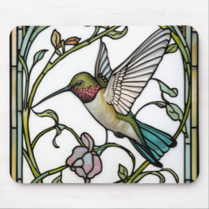 Elegante Kolibri-Kunst botanisch Boho Chic Mousepad