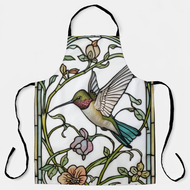 Elegante Kolibri-Kunst botanisch boho chic Schürze (Vorderseite)