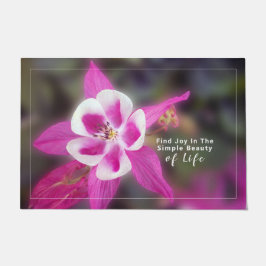 Elegante Kolumne rosa Blume mit Zitat kombinieren Fußmatte
