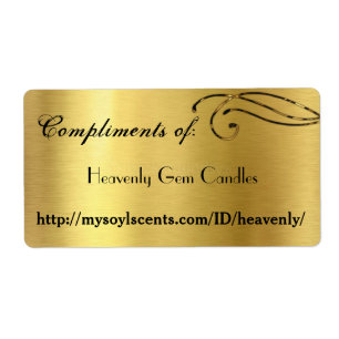 Elegante Komplimente von: Etiketten, Gold