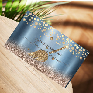 Elegante Konfetti Zimmermädchen-Reinigung Glitter Visitenkarte