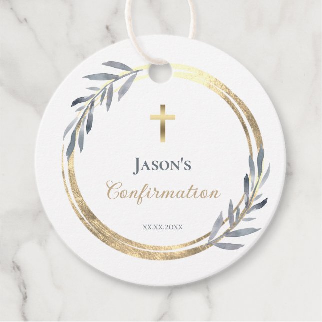 elegante Konfirmation  Geschenkanhänger (Vorderseite)