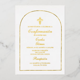 Elegante Konfirmations-Goldfolie Folieneinladung