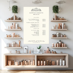 Elegante, königliche, beige Preisliste Poster