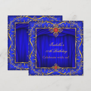 Elegante königliche blaue rote goldene Geburtstags Einladung