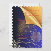 Elegante königliche blaue und goldene indische Hoc