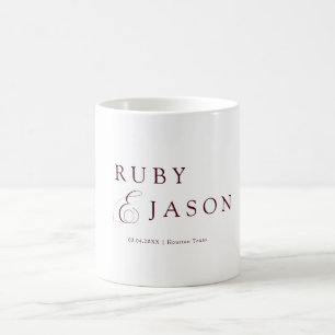 Elegante königliche Burgunder Schrift Kaffeetasse