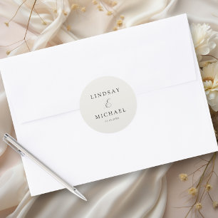 Elegante königliche Elfenbein-Schrift Hochzeit Runder Aufkleber