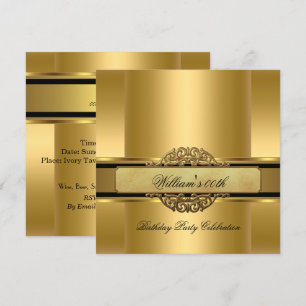 Elegante königliche goldene Geburtstagsfeier Herre Einladung