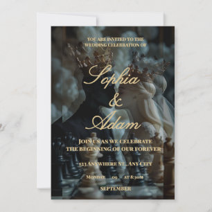 Elegante königliche Hochzeitseinladung Ankündigung