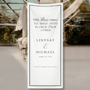 Elegante königliche weiße und schwarze Hochzeit Banner