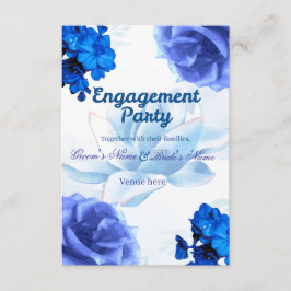 Elegante königsblaue Blumen-Hochzeitseinladungspar Einladung