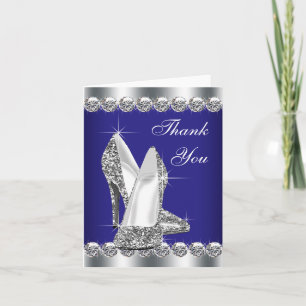Elegante königsblaue High Heel Schuh Dankeskarten Dankeskarte