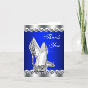 Elegante königsblaue High Heel Schuh Dankeskarten Dankeskarte